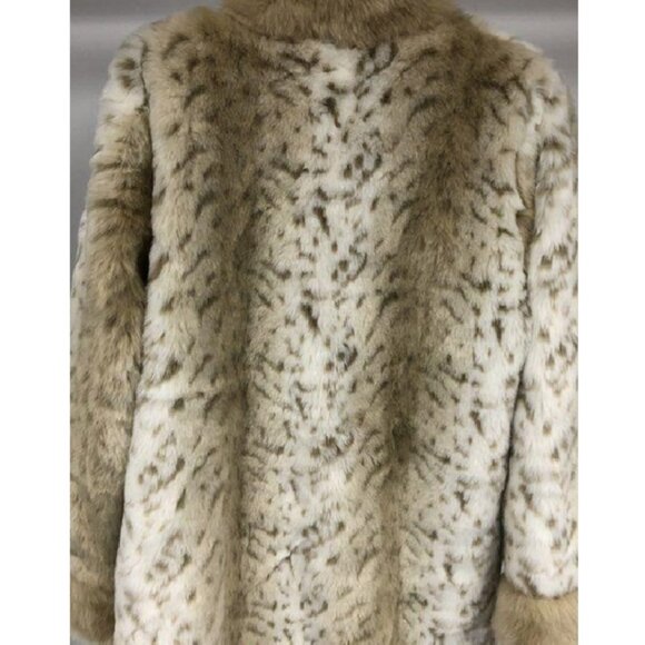 Excellent Vintage 90s Faux Fur Coat w/Matching Hat by Travelsmith Womens Size L - Picture 6 of 10